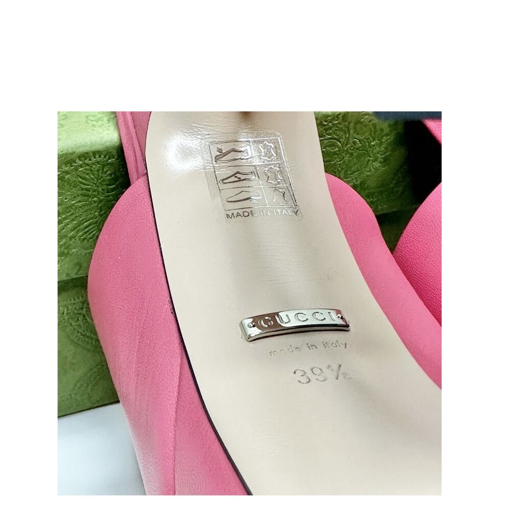 NIB Gucci Janaya Studded GG Platform Sandals EU 39.5 Rhodamine Pink Spool Heel - Picture 12 of 12
